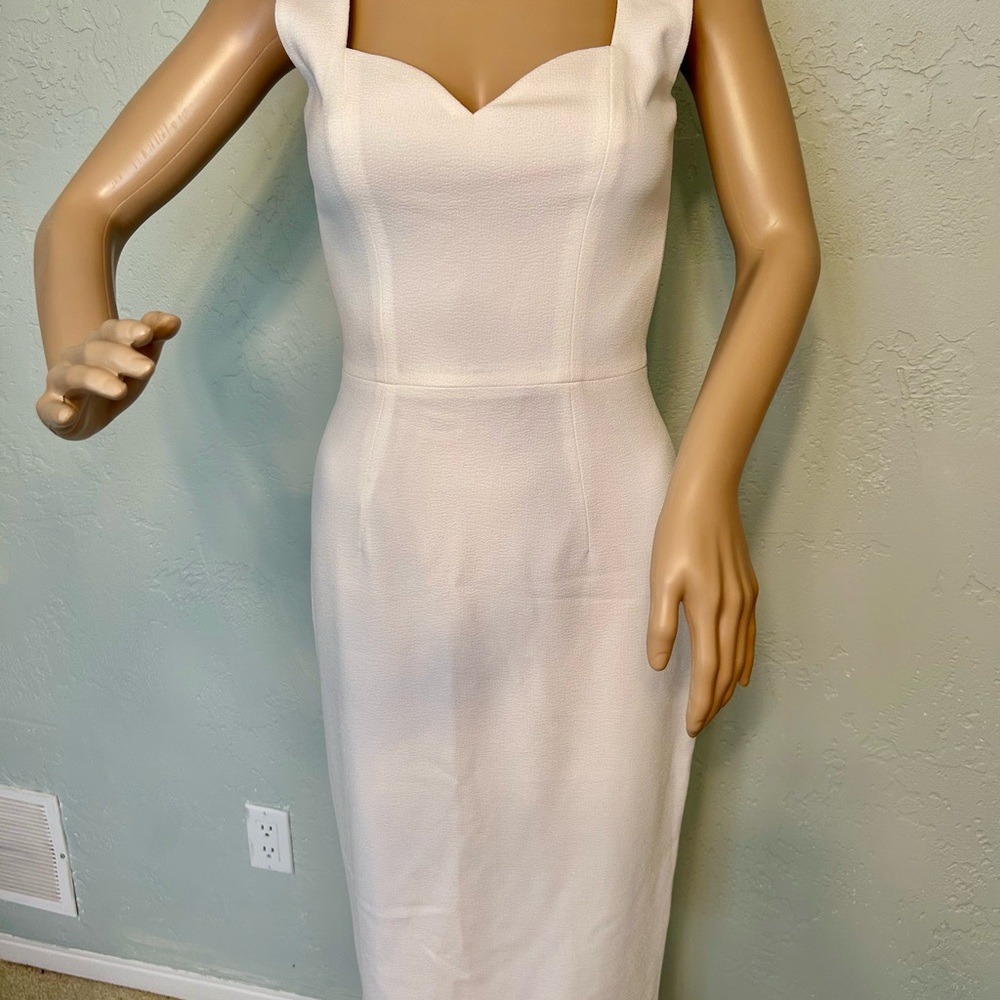 Dress the Population White Sheath Midi Sweetheart Dress